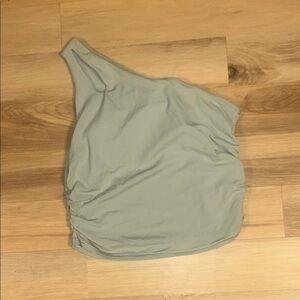 Athleta One-Shoulder Top in Soft Gray